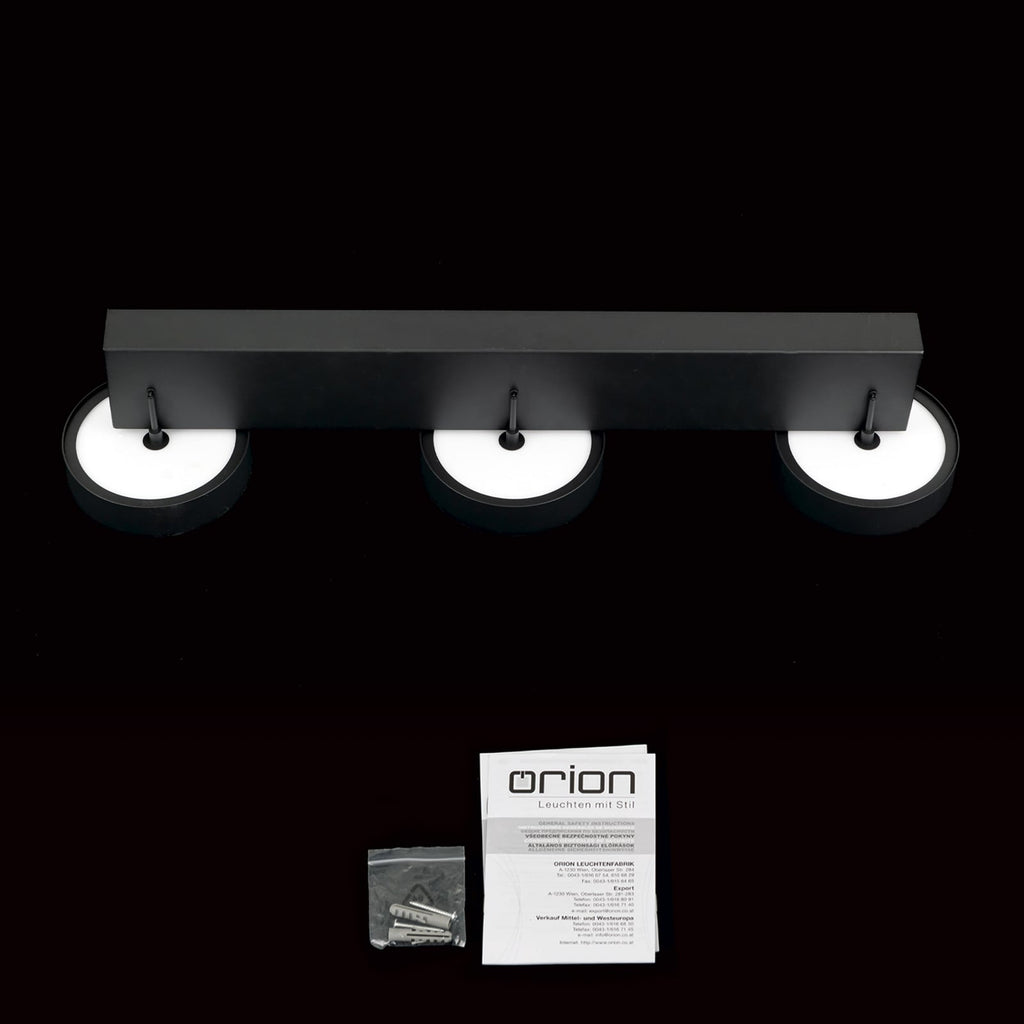 LED pendellampe Teide 3-lys svart metall dimbar lysdetalj
