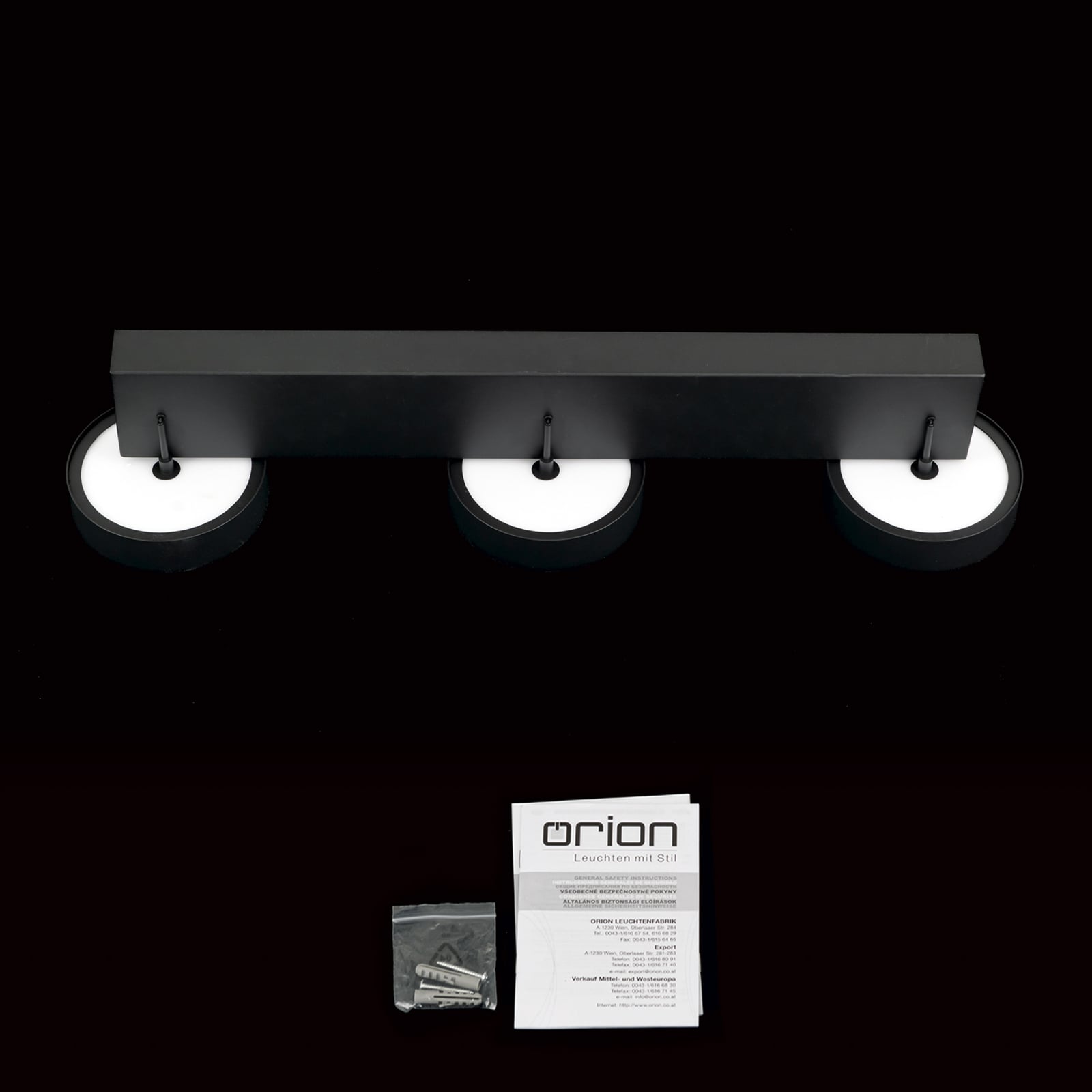 LED pendellampe Teide 3-lys svart metall dimbar lysdetalj