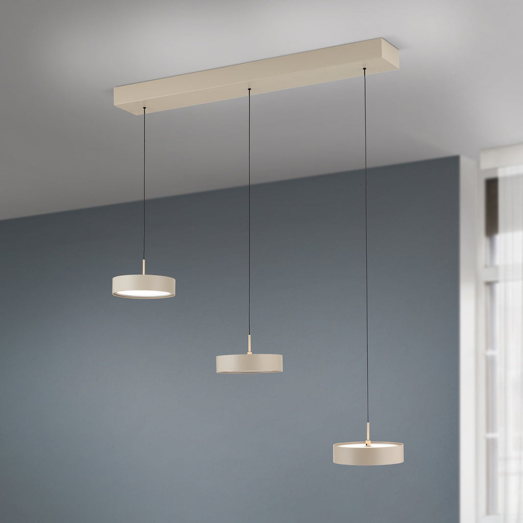 LED pendellampe Teide khaki metall detalj av skjerm