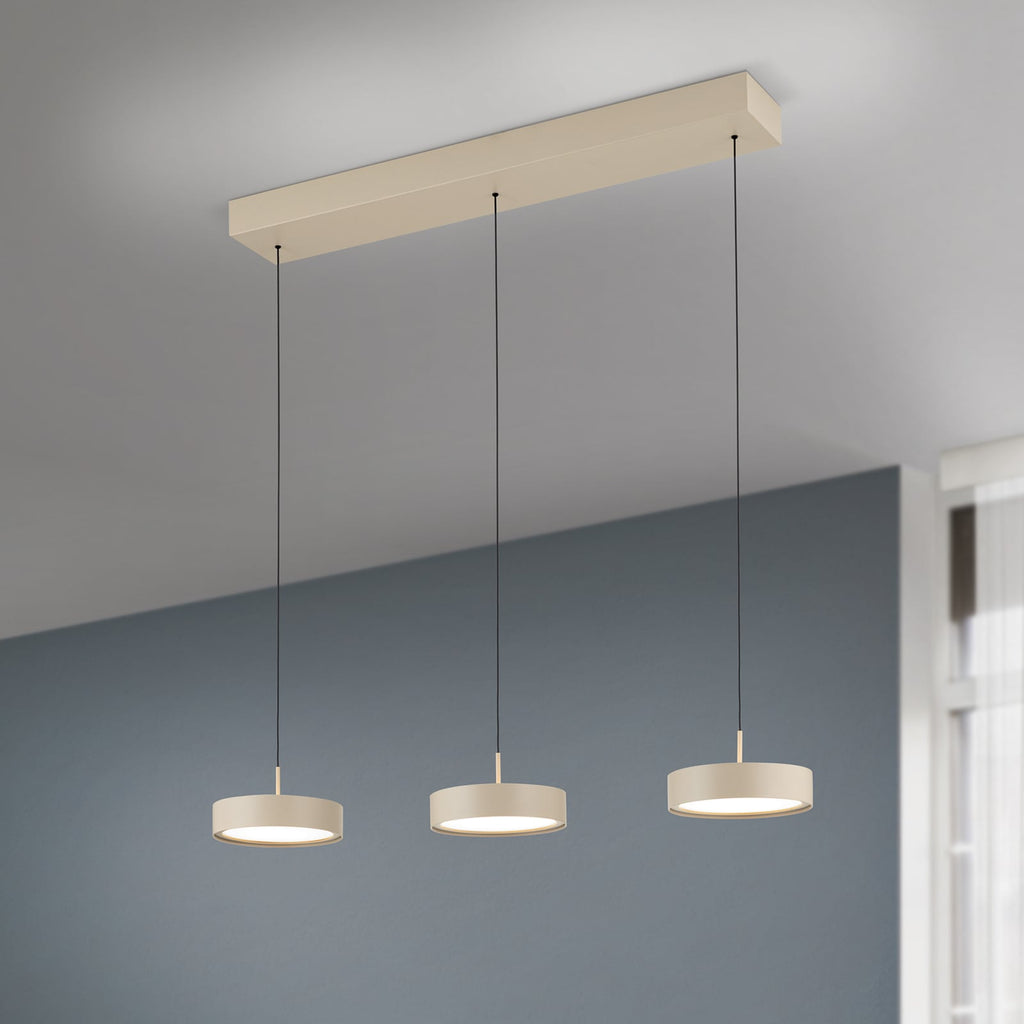 LED pendellampe Teide khaki metall forfra