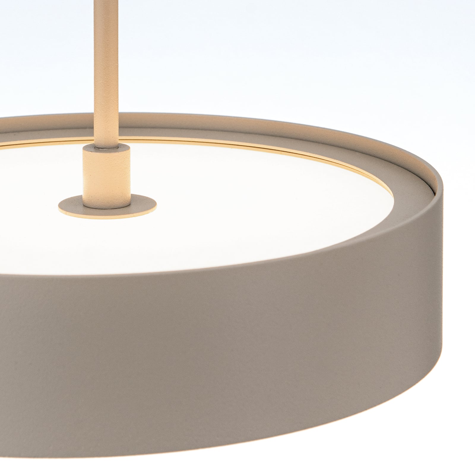 LED pendellampe Teide khaki metall sideprofil