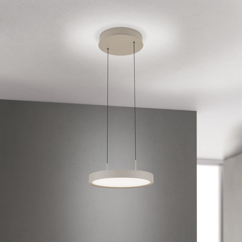 LED pendellampe Teide opp og ned dimbar khaki forfra