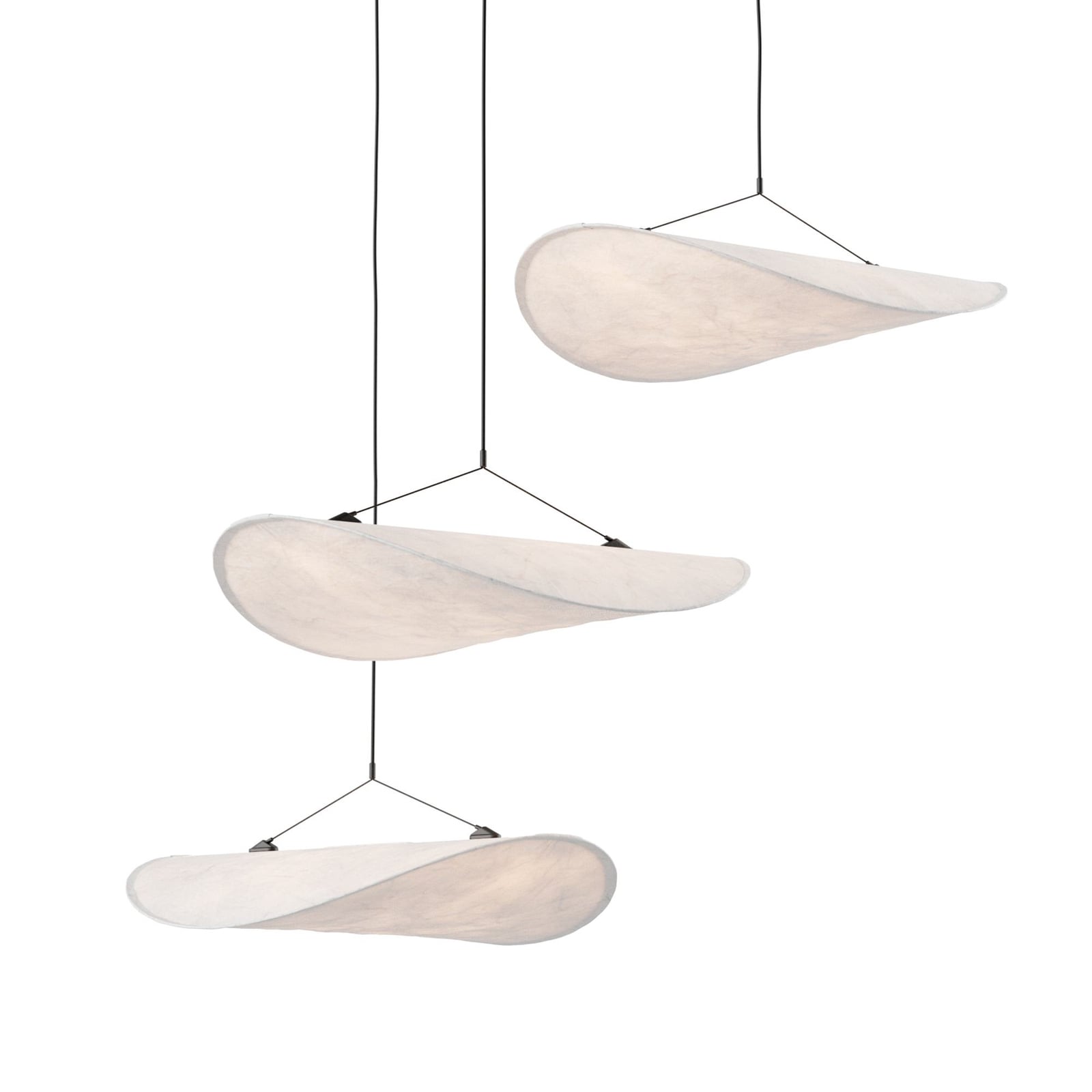 LED pendellampe Tense 3-lys dimbar hvit Ø152 cm helhetsbilde