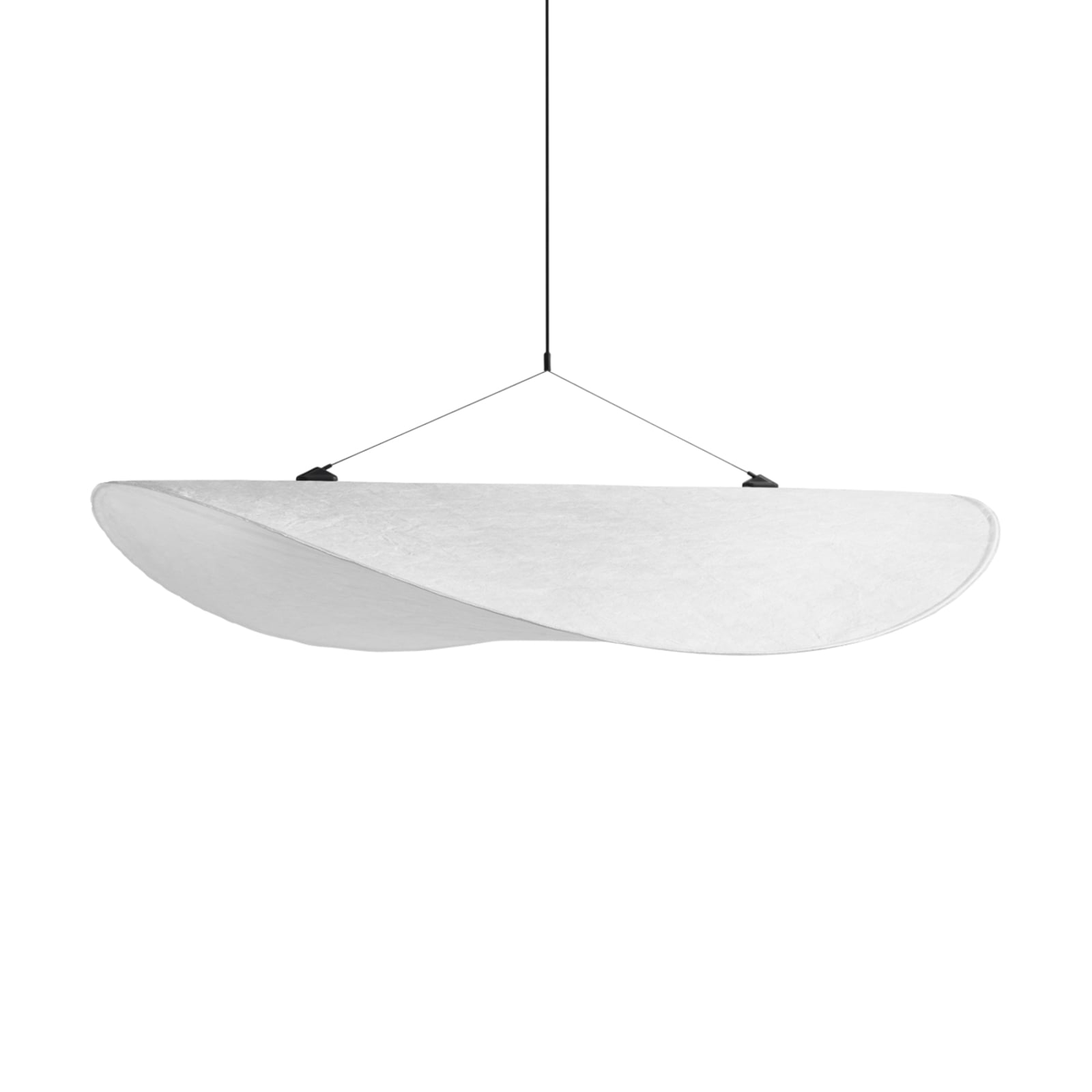 LED pendellampe Tense hvit Tyvek 90 cm med lys på