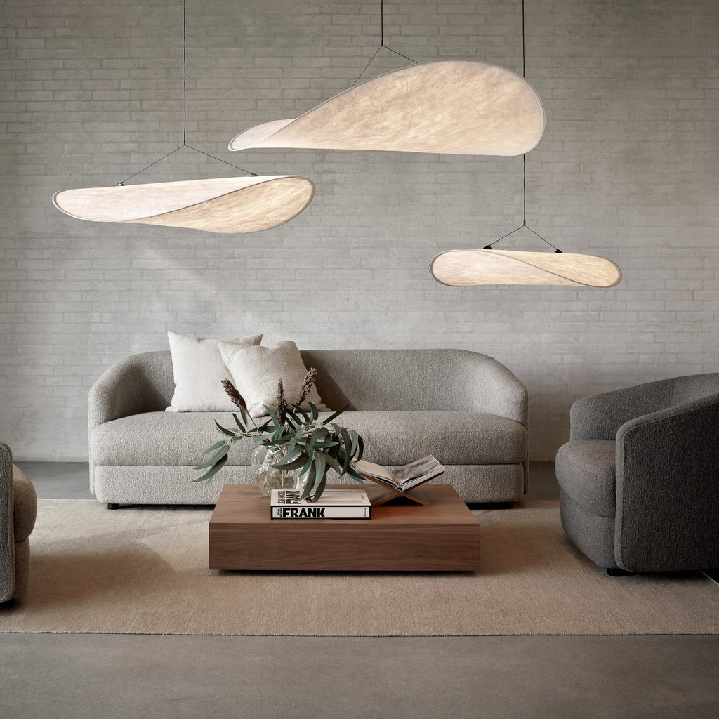 LED pendellampe Tense Tyvek hvit 70 cm dimbar lysdetalj