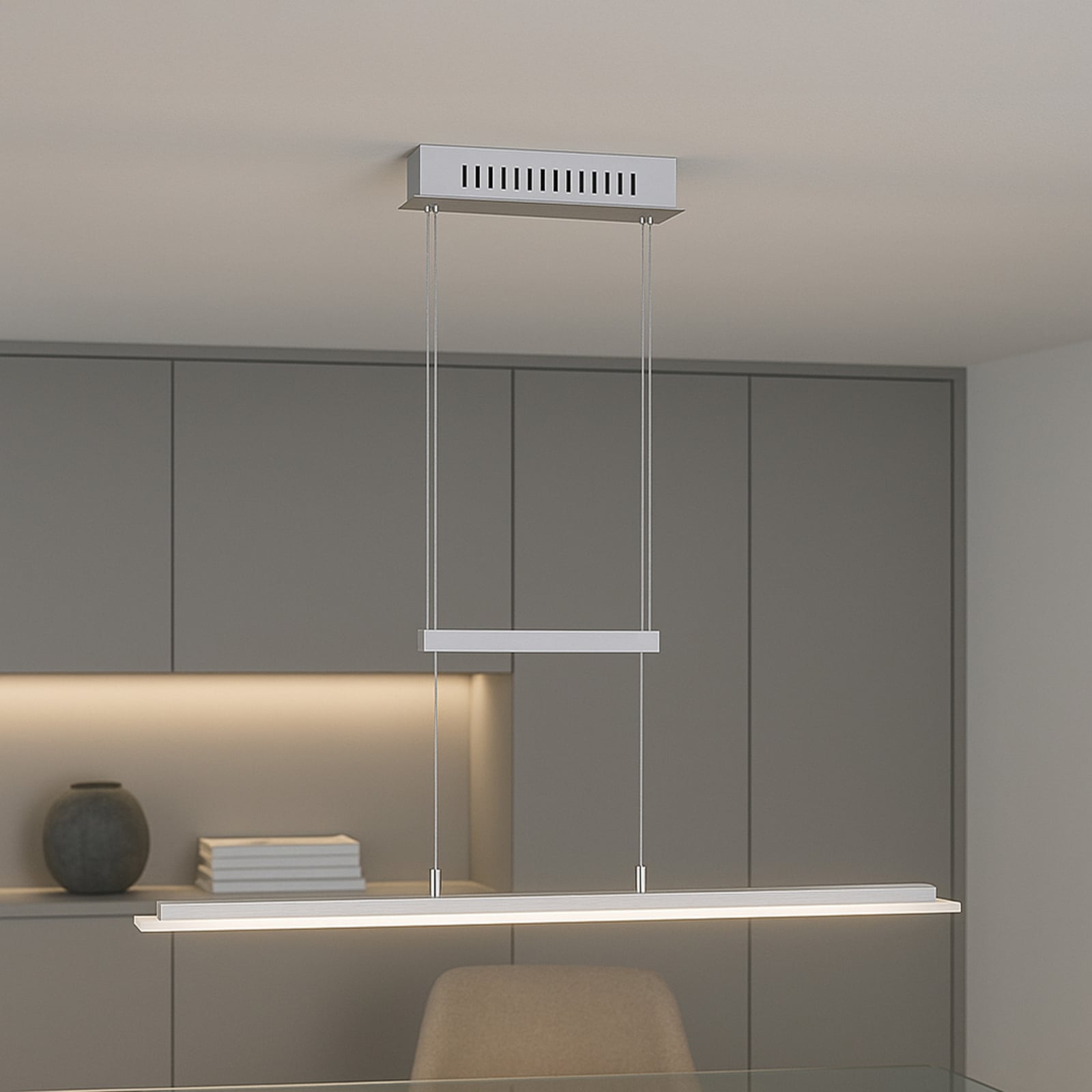 LED pendellampe Tenso dimbar CCT matt nikkel forfra