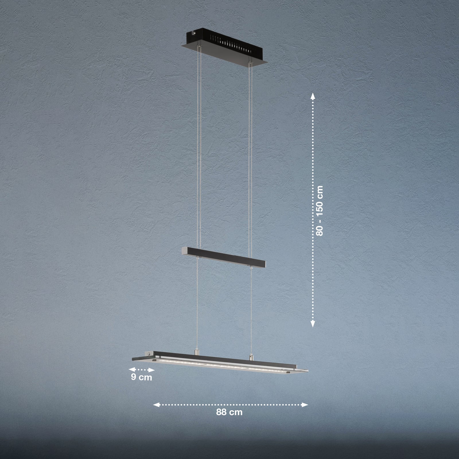 LED pendellampe Tenso TW dimbar svart 88 cm oppheng