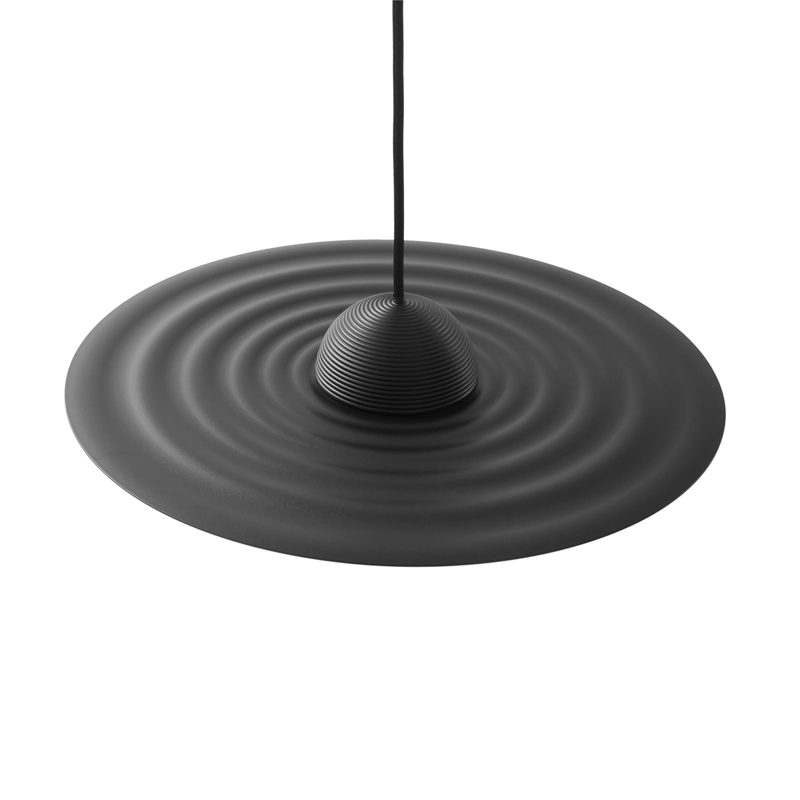 LED pendellampe Tethrion svart aluminium Ø40 cm lysdetalj