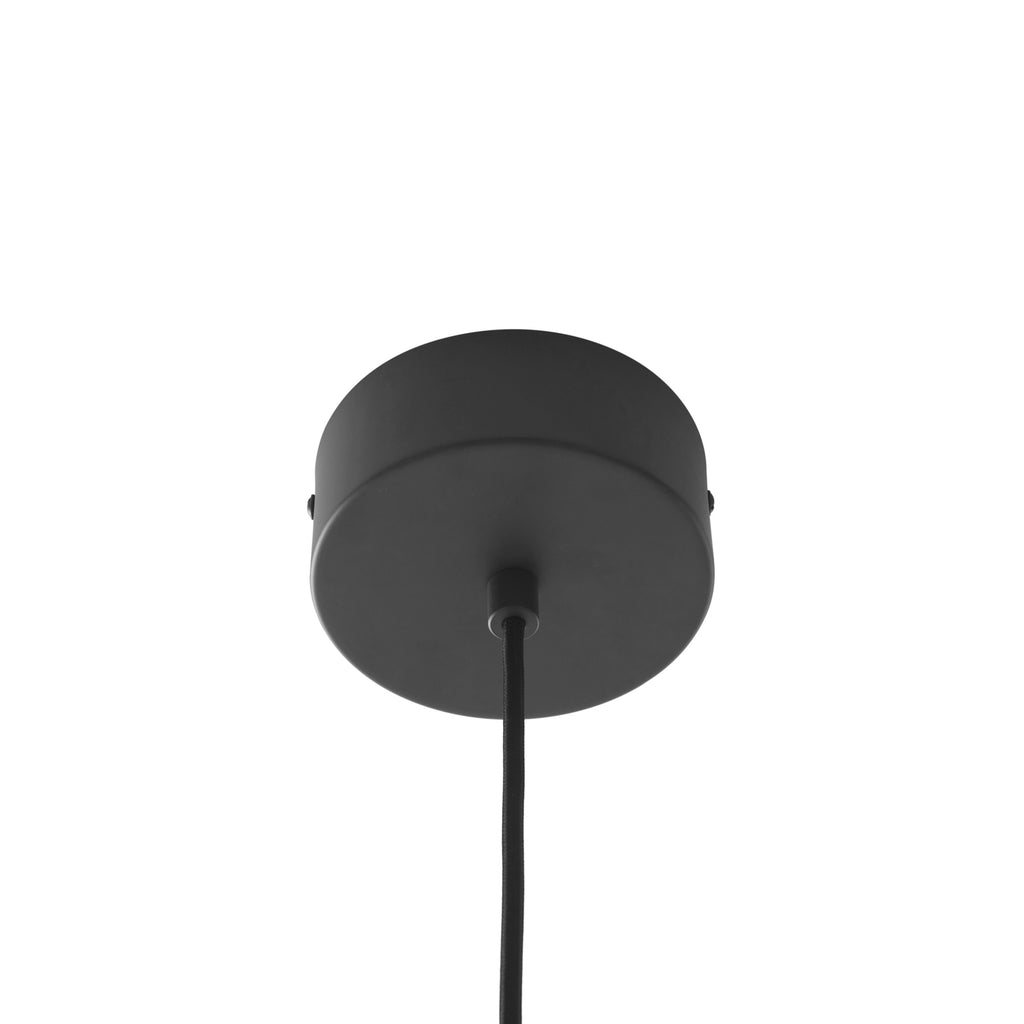 LED pendellampe Tethrion svart aluminium Ø40 cm sideprofil