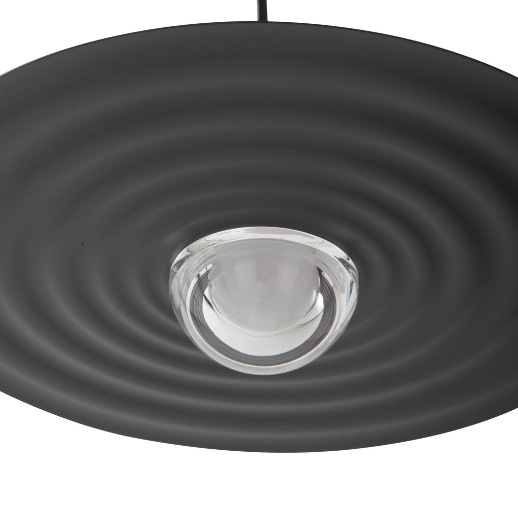 LED pendellampe Tethrion svart aluminium Ø40 cm underside