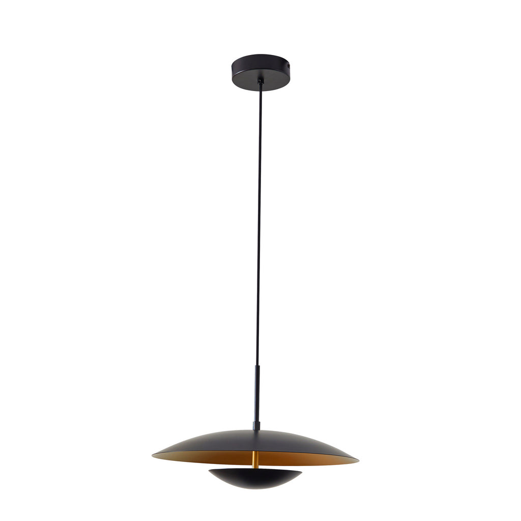 LED pendellampe Tiama svart/gull jern montert