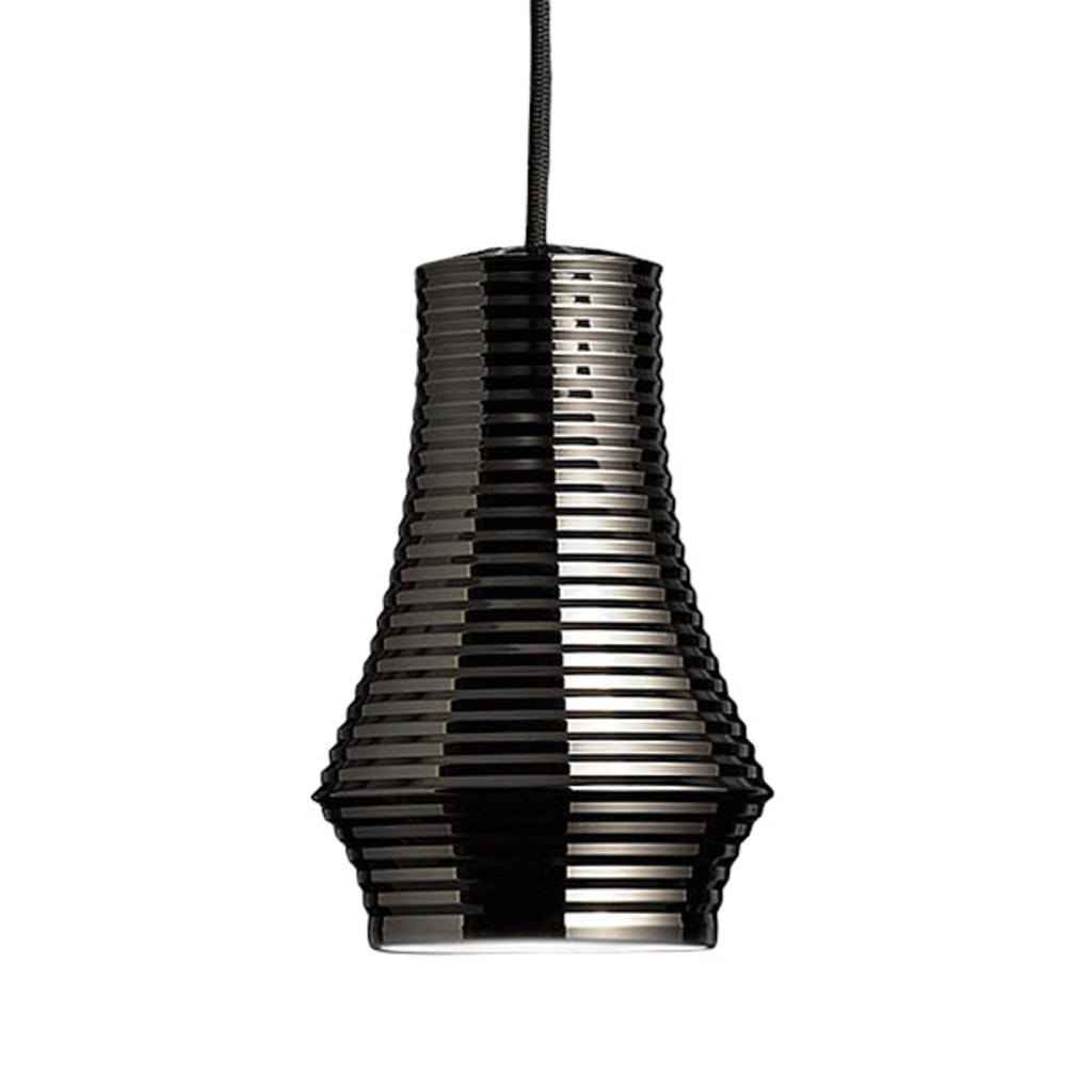 LED pendellampe Tibeta 01 krom/svart dimbar Ø12 cm forfra