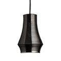 LED pendellampe Tibeta 01 krom/svart dimbar Ø12 cm forfra