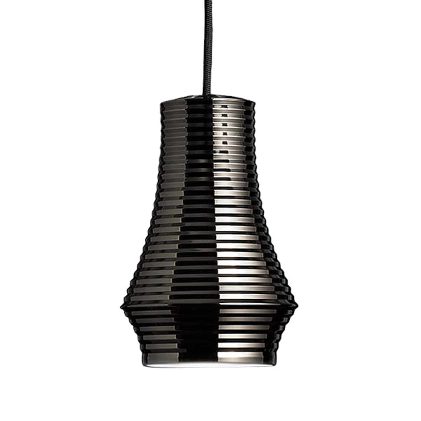 LED pendellampe Tibeta 01 krom/svart dimbar Ø12 cm forfra