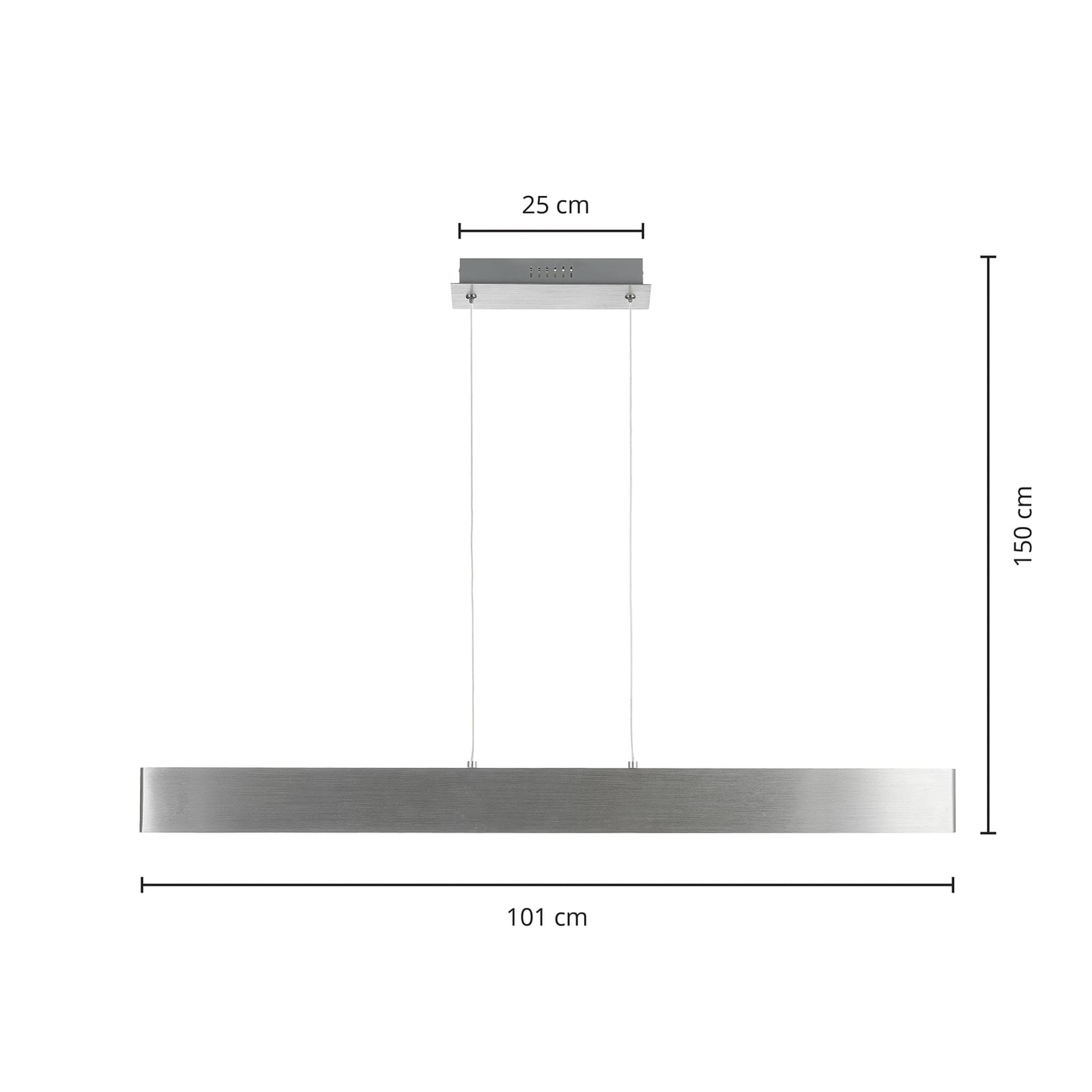 LED pendellampe Tinkodara aluminium 101 cm montert over spisebord