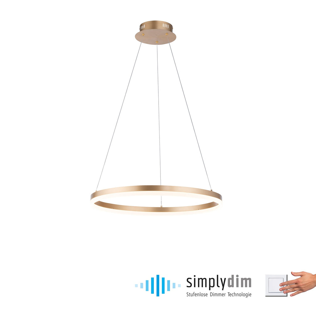 LED pendellampe Titus dimbar messing Ø60 cm 44W oppheng