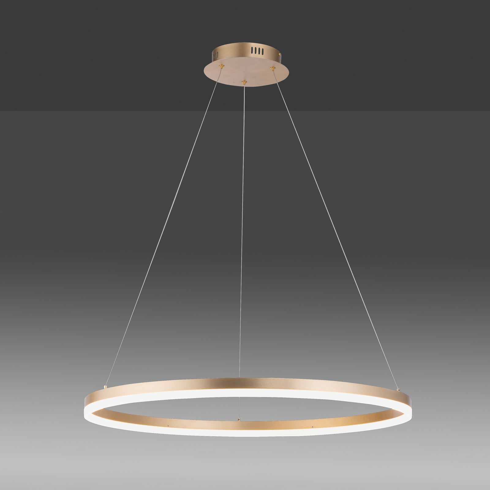 LED pendellampe Titus messing dimbar Ø80 cm 60W detalj av dimmer