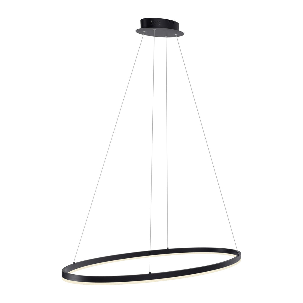 LED pendellampe Titus oval 118x56 cm antrasitt forfra