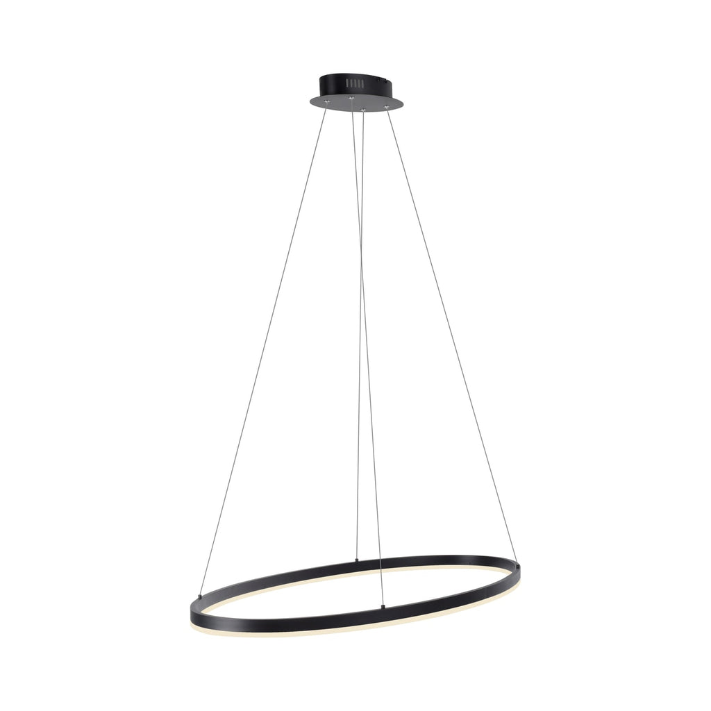 LED pendellampe Titus oval antrasitt 80x39 cm dimbar CCT forfra