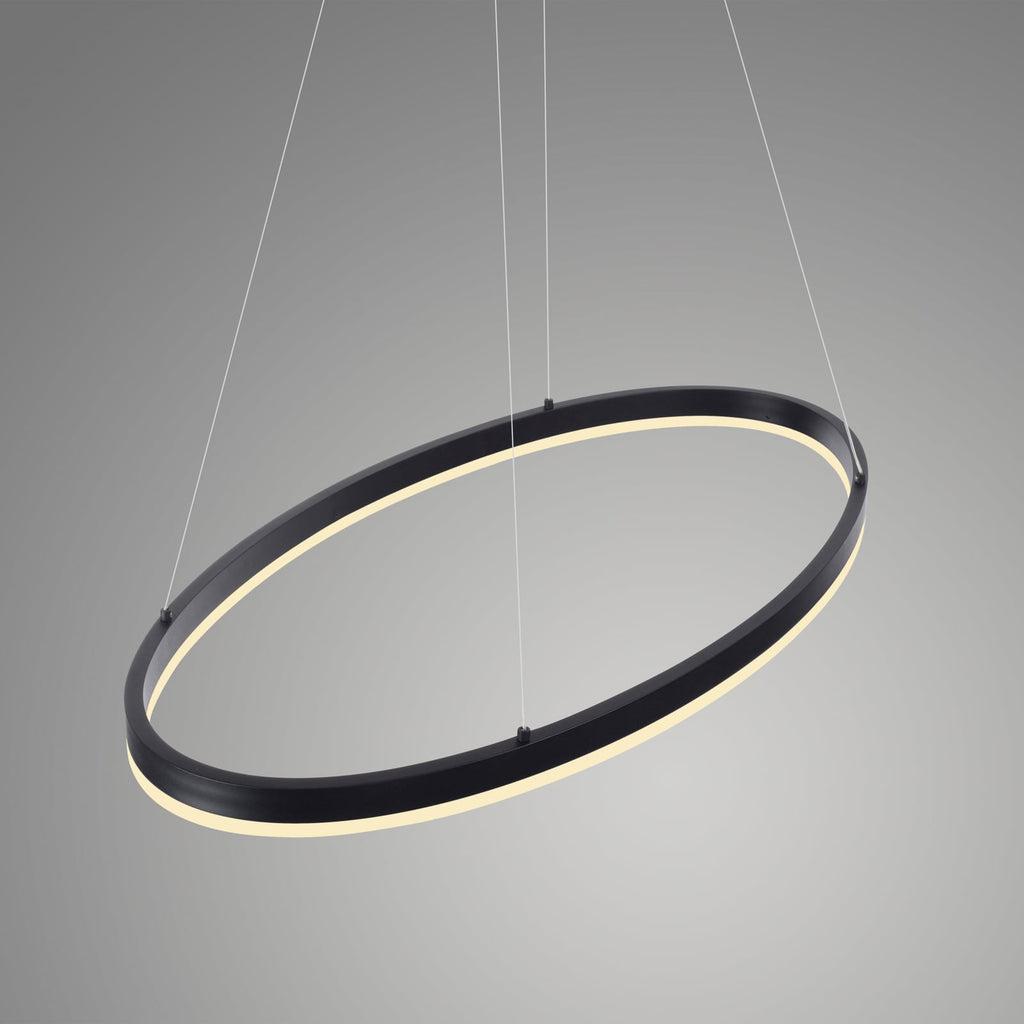 LED pendellampe Titus oval antrasitt 80x39 cm dimbar CCT nærbilde