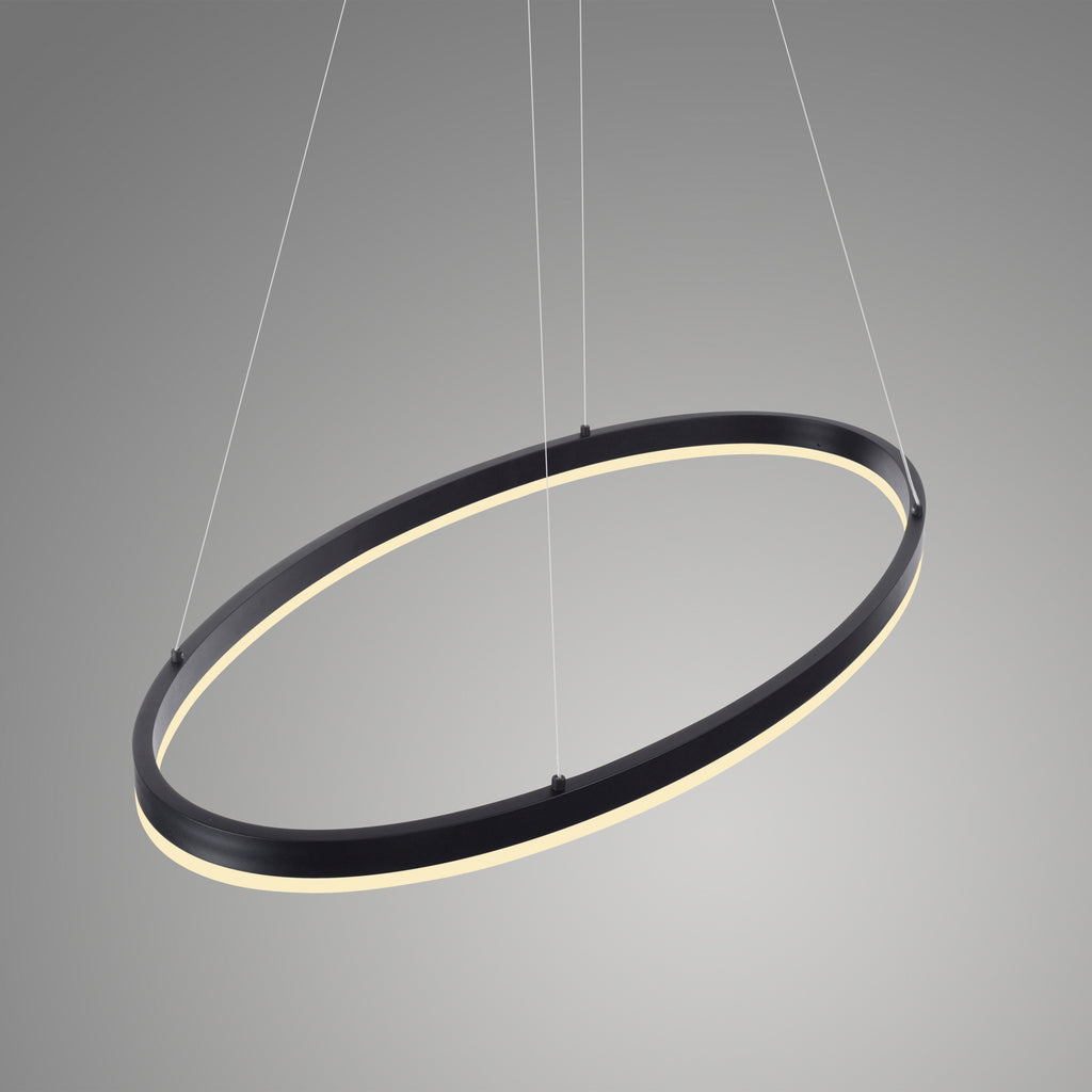 LED pendellampe Titus oval antrasitt 80x39 cm dimbar CCT nærbilde