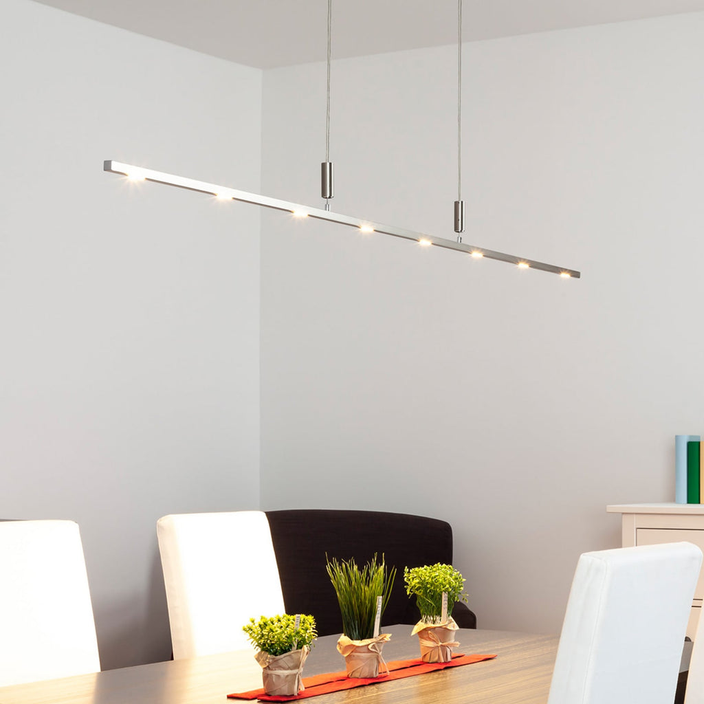 LED pendellampe Tolu dimbar matt nikkel 180 cm bakside