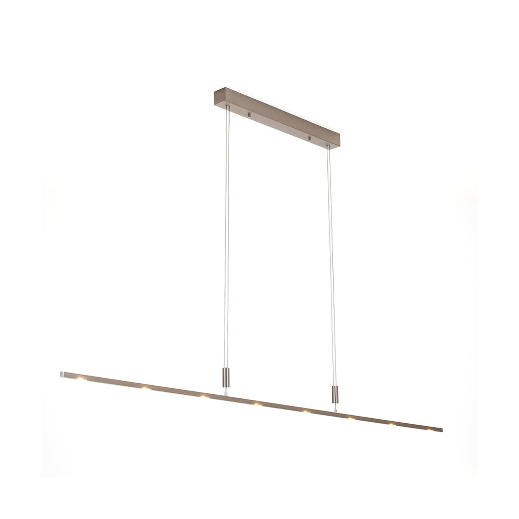 LED pendellampe Tolu dimbar matt nikkel 180 cm montert i rom