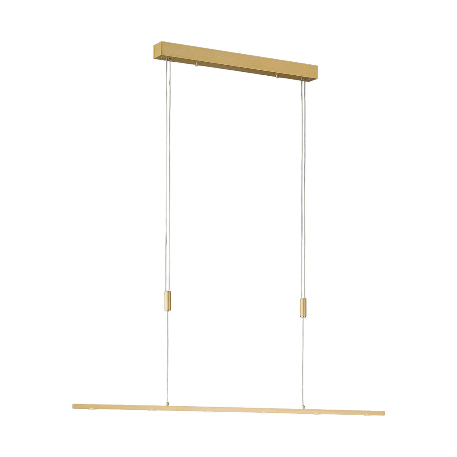 LED pendellampe Tolu dimbar messing 119 cm detalj av messingoverflate