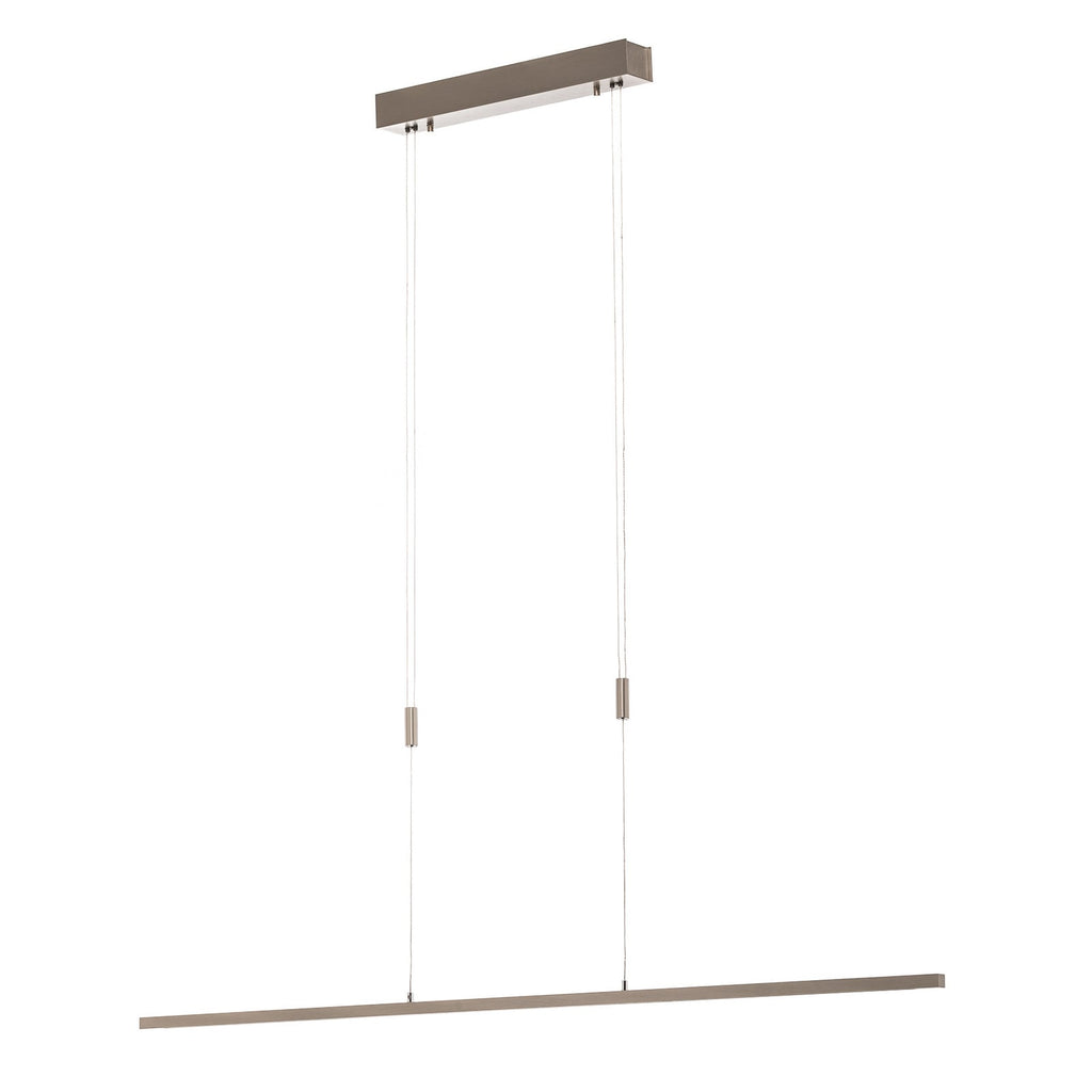 LED pendellampe Tolu matt nikkel 118 cm montert over bord