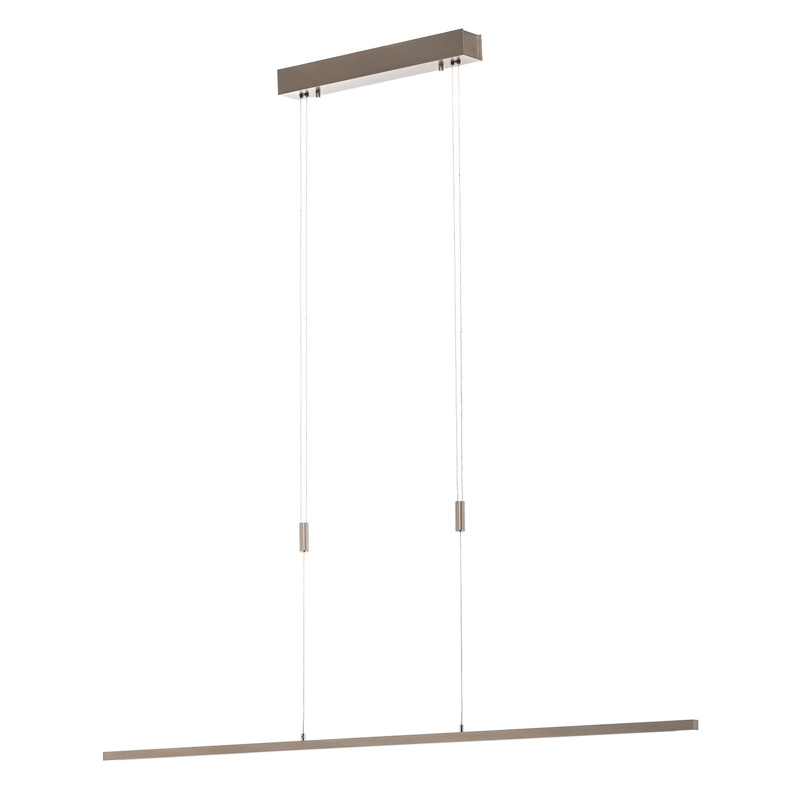 LED pendellampe Tolu matt nikkel 118 cm montert over bord