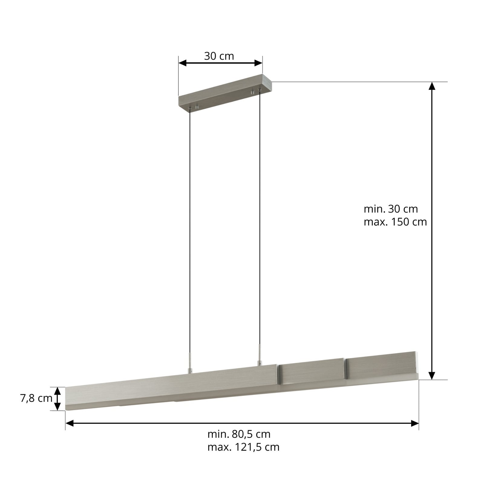 LED pendellampe Torven dimbar CCT aluminium 121 cm detalj