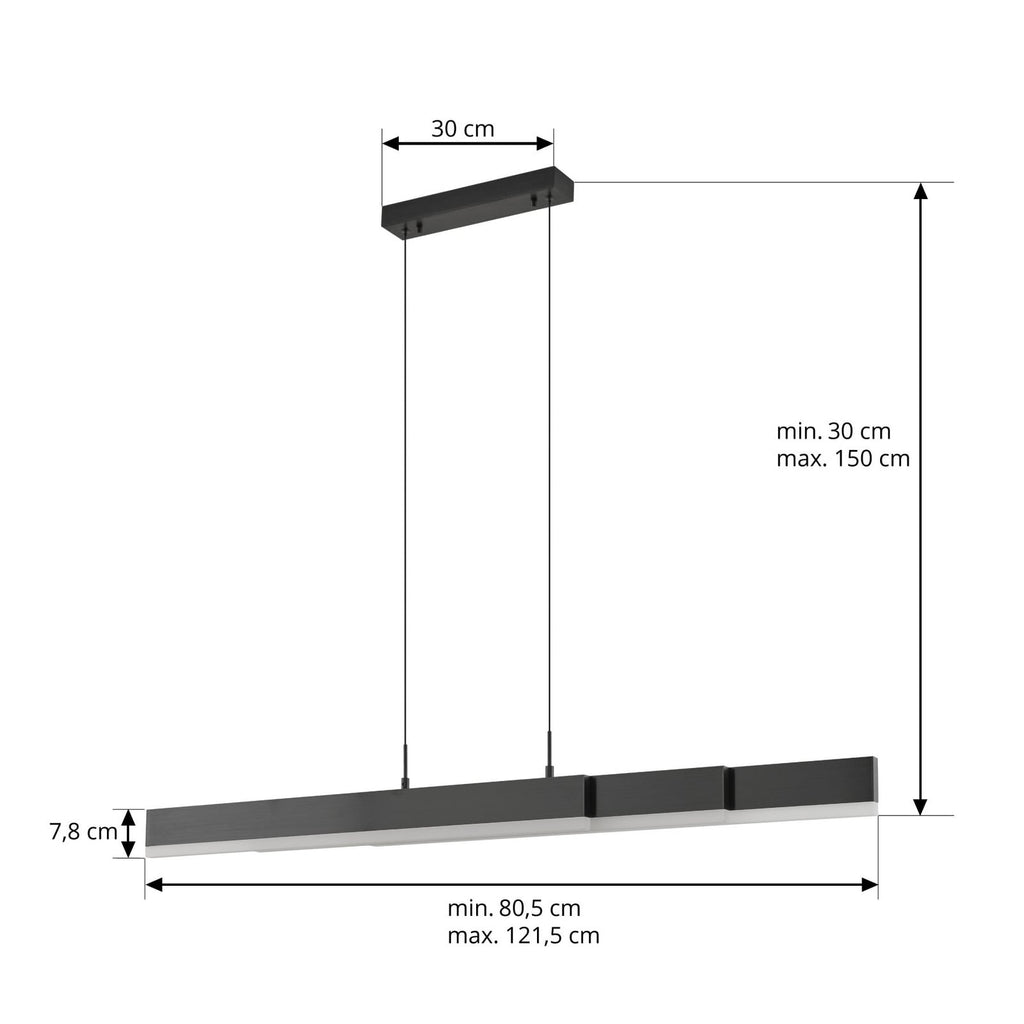 Detalj av LED pendellampe Torven svart dimbar CCT