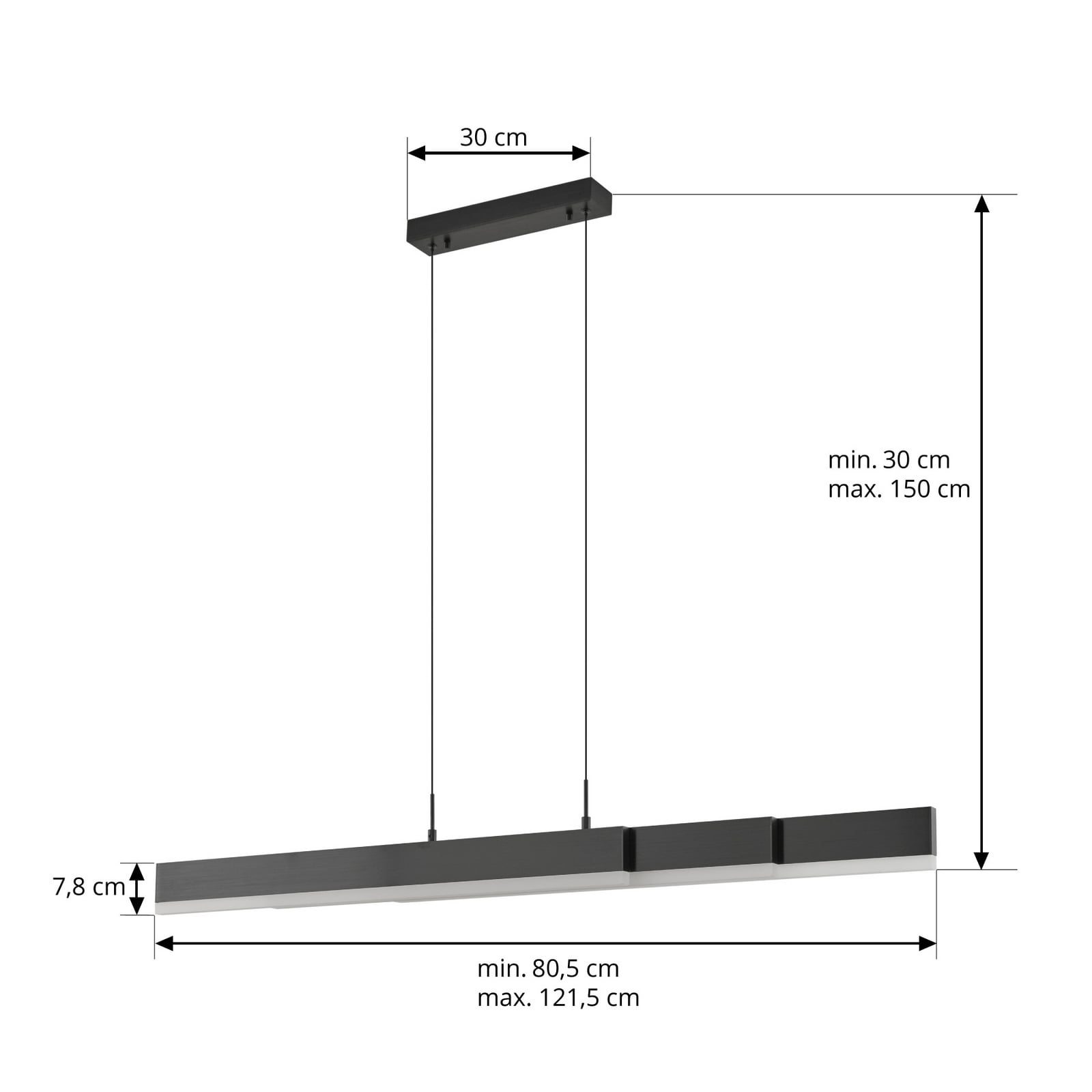 Detalj av LED pendellampe Torven svart dimbar CCT