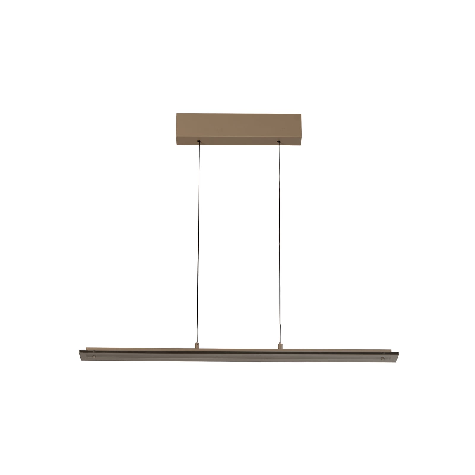 LED pendellampe Torvi greige/røykgrå 88 cm metall og glass front