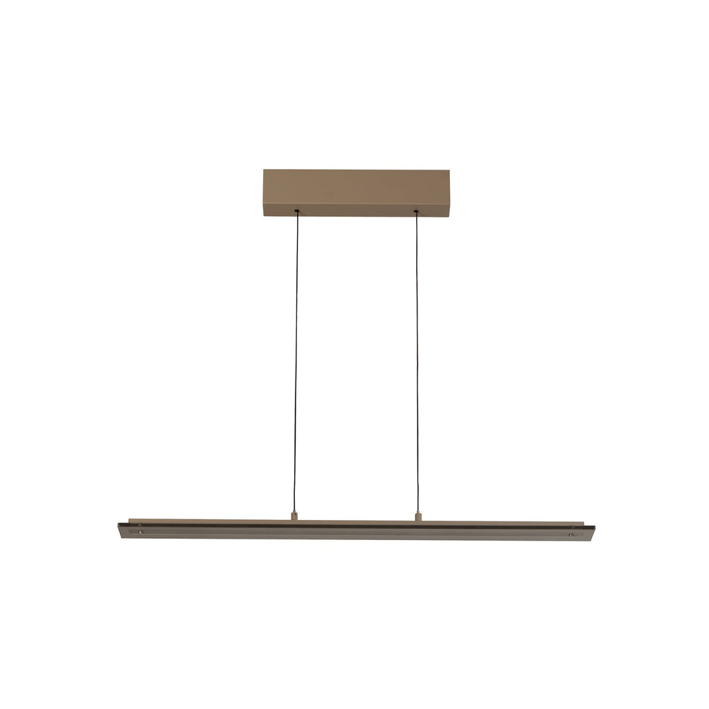 LED pendellampe Torvi greige/røykgrå 88 cm metall og glass front