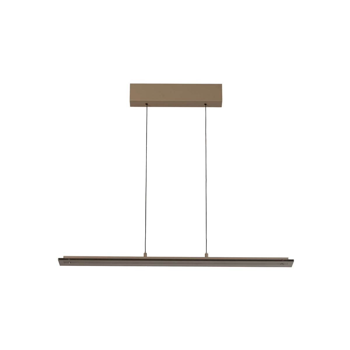 LED pendellampe Torvi greige/røykgrå 88 cm metall og glass front