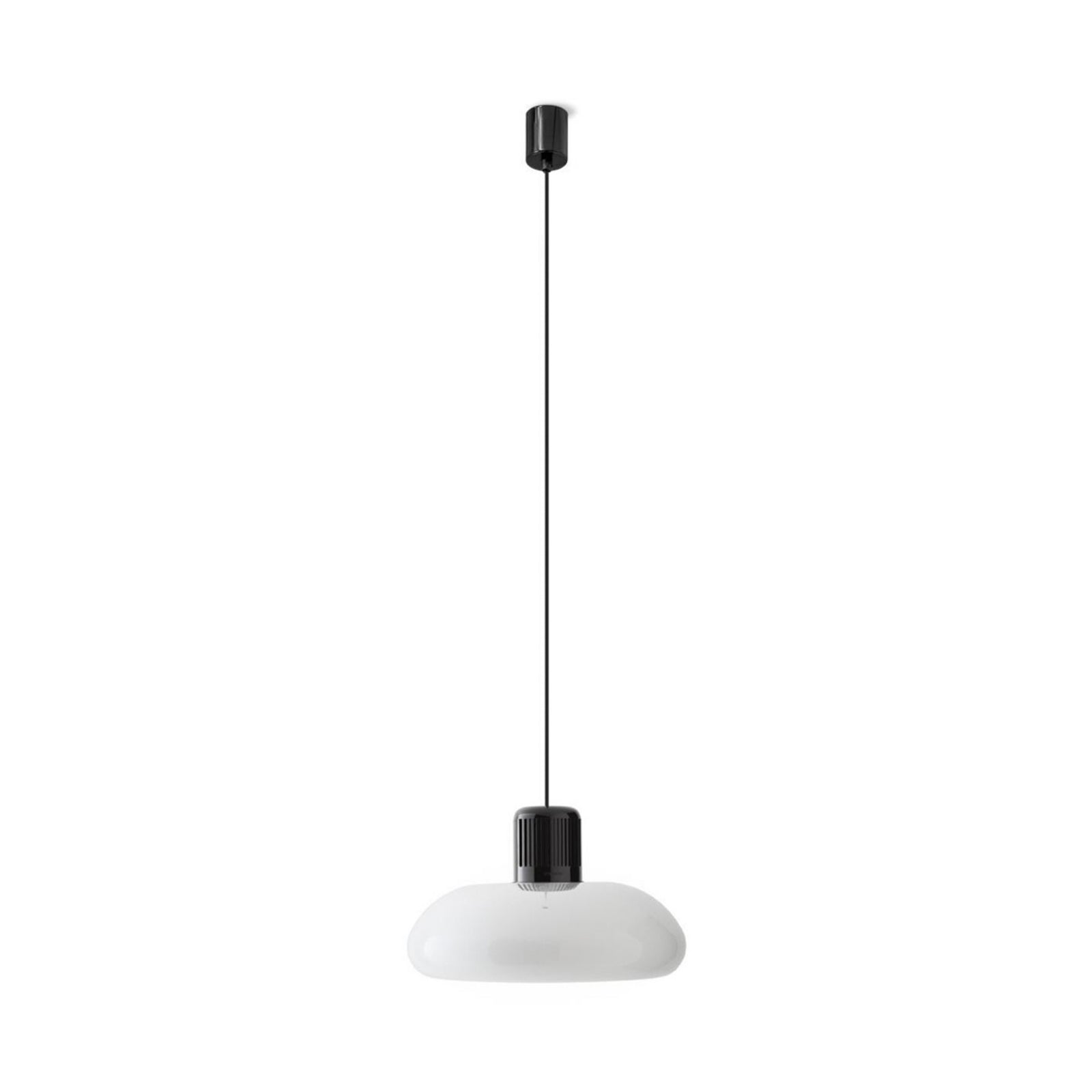 LED pendellampe Trepiù dimbar hvit/svart Ø40 cm 27W forfra