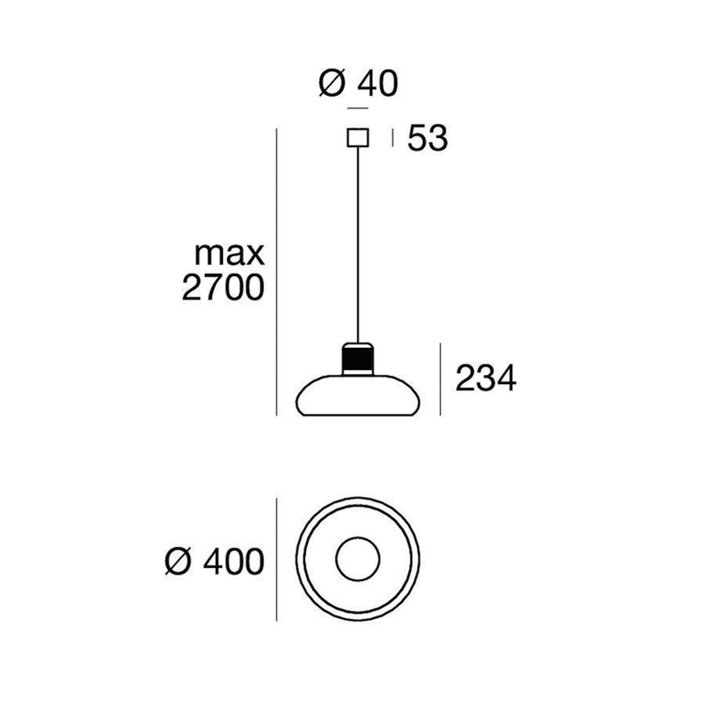 LED pendellampe Trepiù dimbar hvit/svart Ø40 cm 27W nærbilde