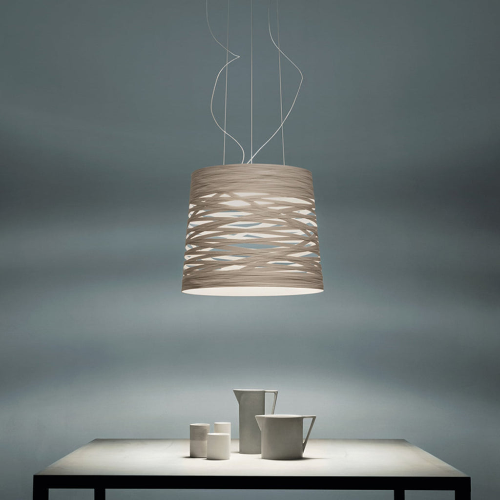 LED pendellampe Tress grande dimbar greige Ø48 cm detalj av skjerm
