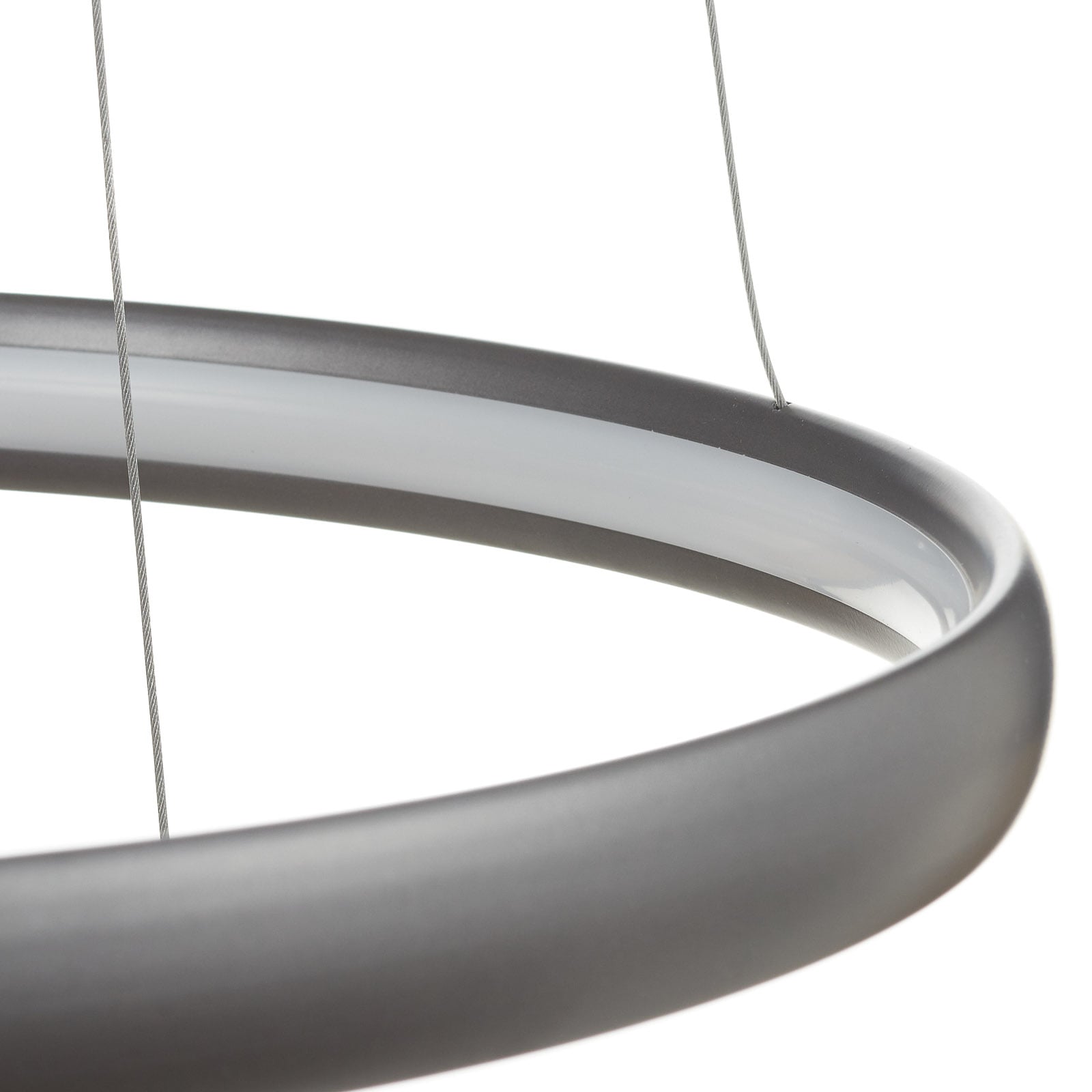 LED pendellampe Trinity 3 ringer aluminium sølv Ø70 cm sideprofil