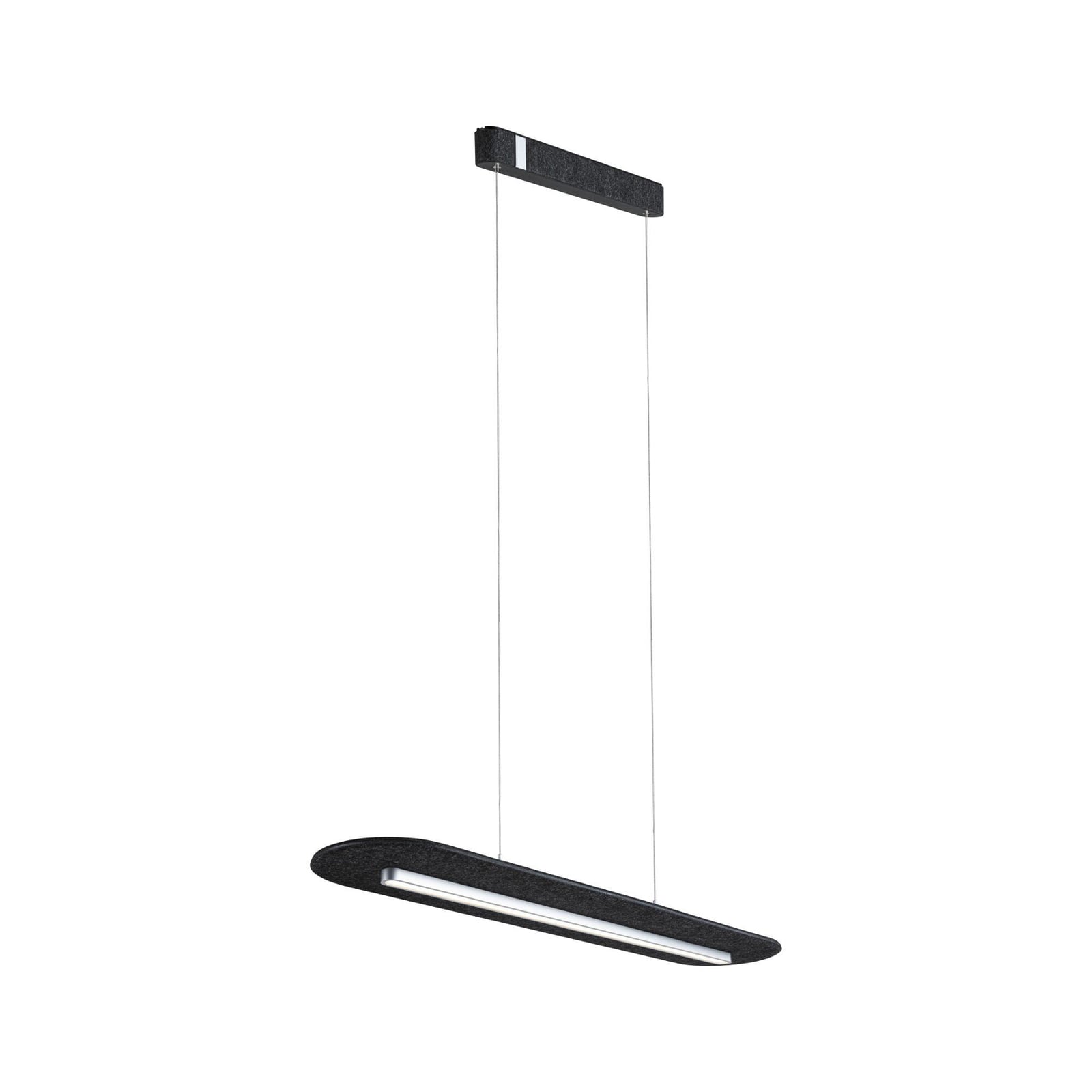 LED pendellampe Tulga filt antrasitt dimbar 90 cm forfra