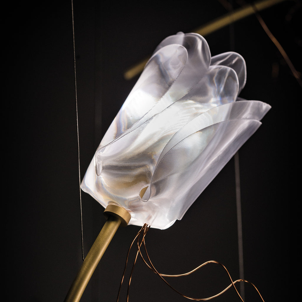 LED pendellampe Tulip 7-lys floralt design detalj