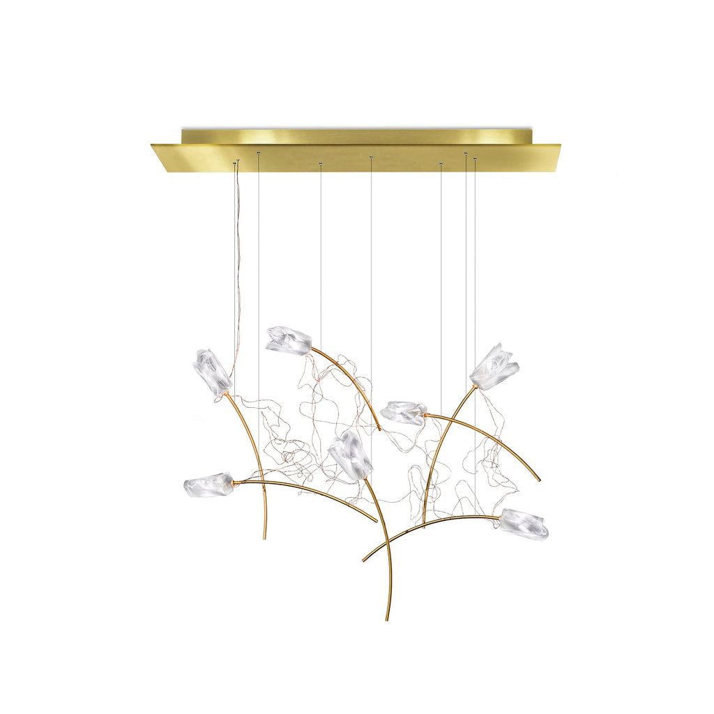 LED pendellampe Tulip 7-lys floralt design forfra