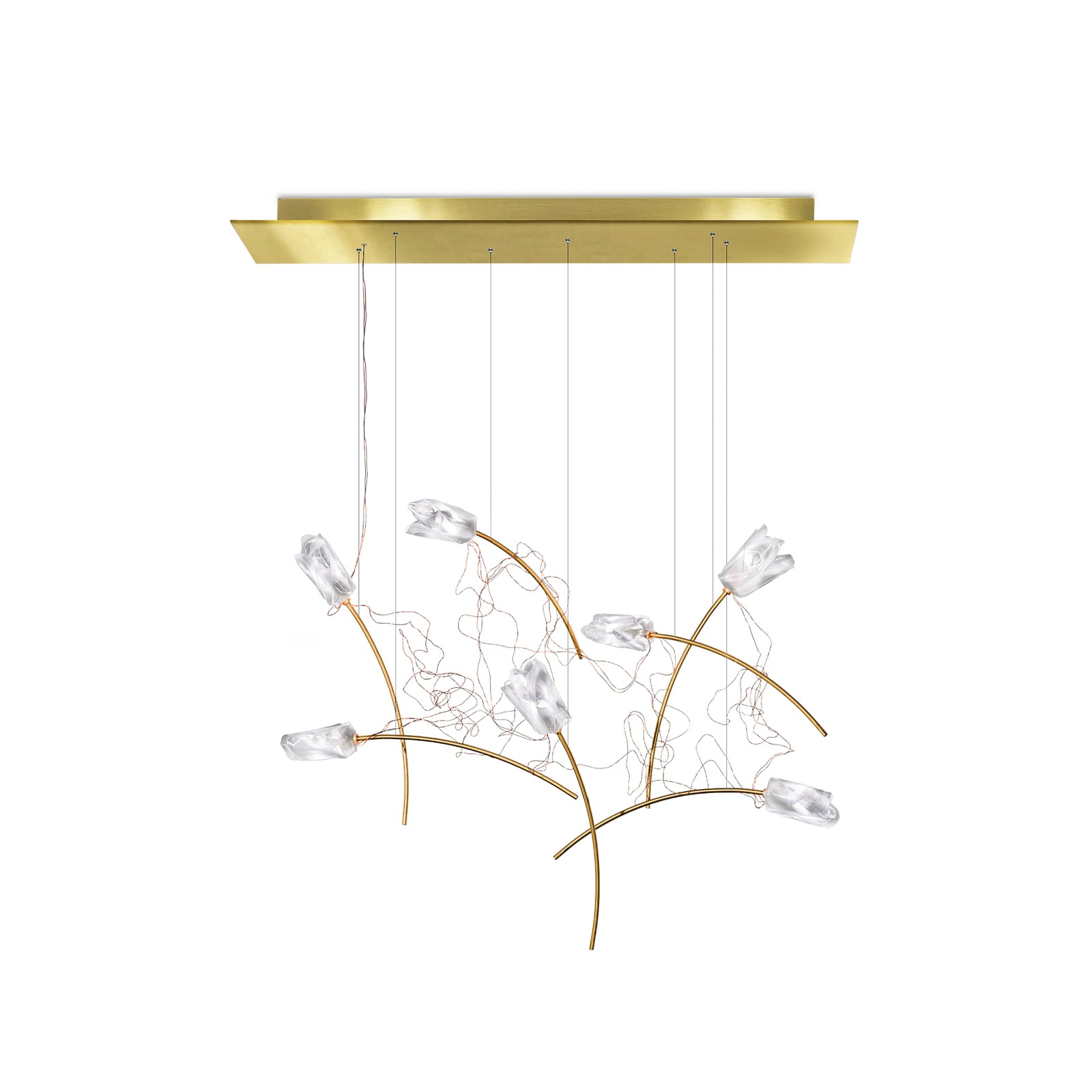LED pendellampe Tulip 7-lys floralt design forfra