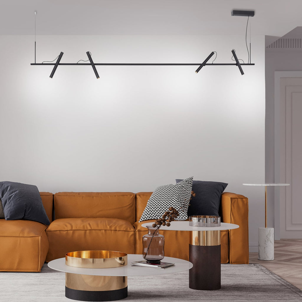 LED pendellampe Tutua 4-lys svart svingbar bakside