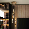 LED pendellampe Twist 3-lys aluminium gullfarget forfra