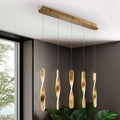 LED pendellampe Twist 5-lys aluminium gull forfra