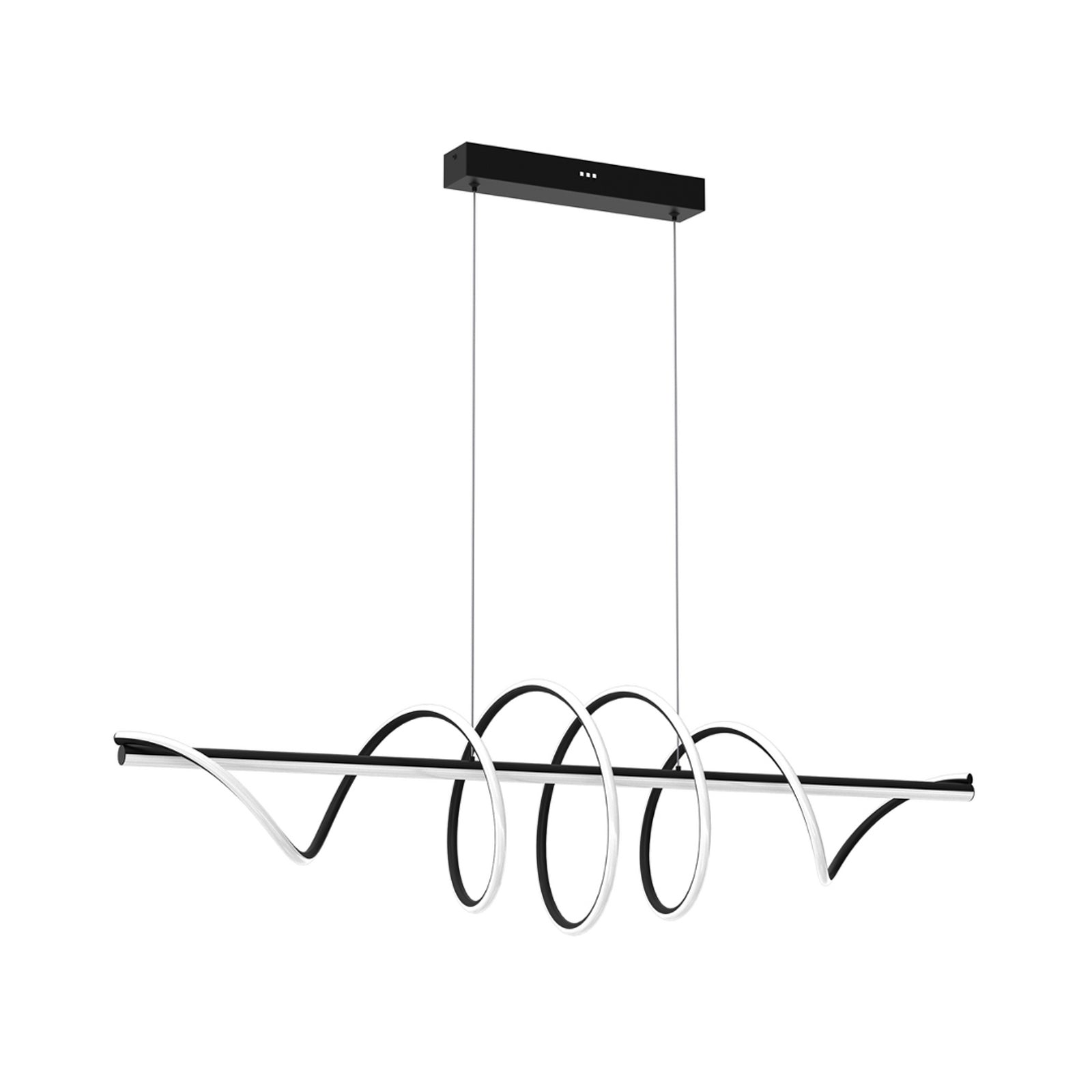 Detalj av LED pendellampe Twist svart plast 90W 110 cm