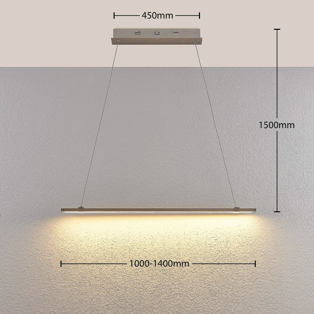 LED pendellampe Tymon smal uttrekkbar 100-140 cm dimbar detalj