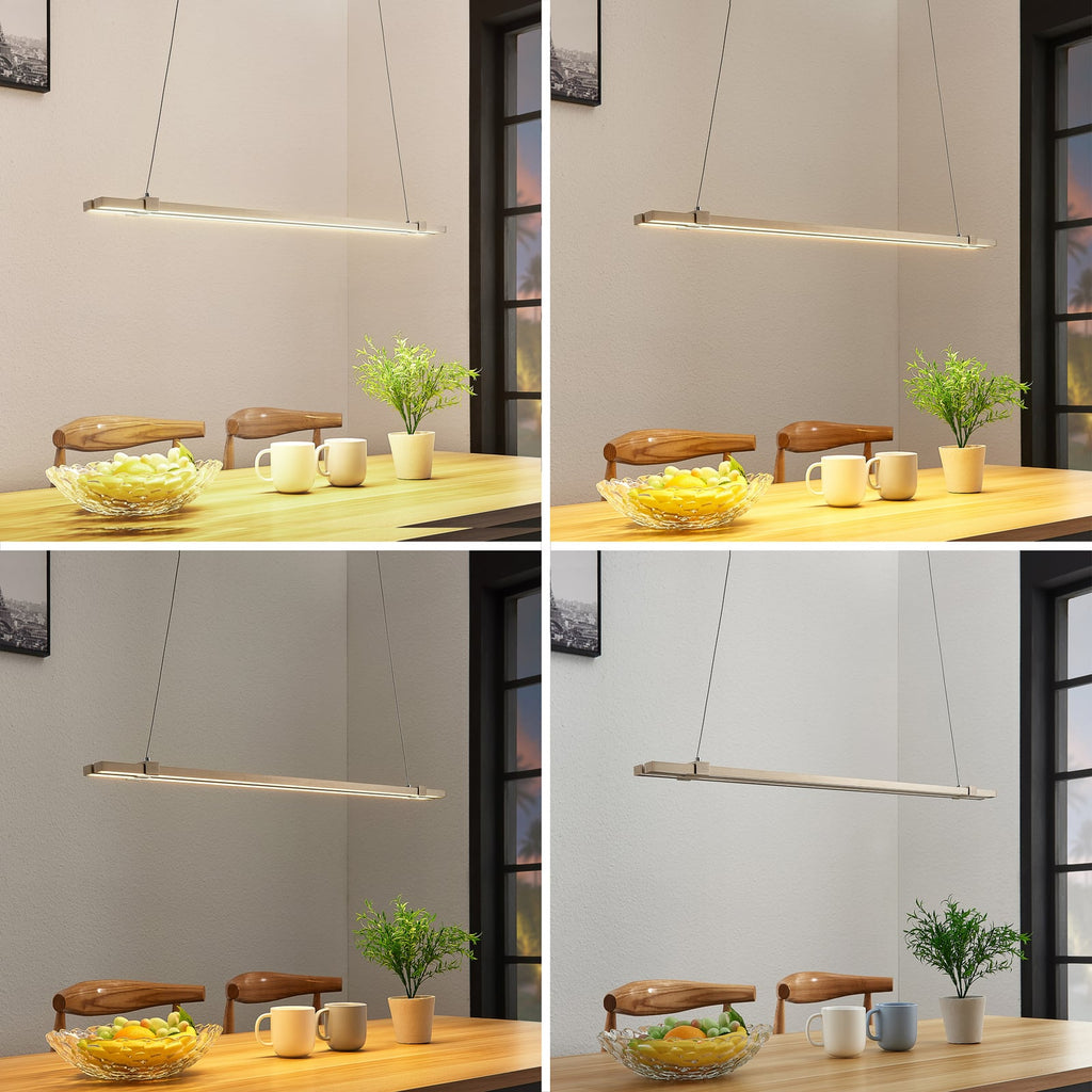 LED pendellampe Tymon smal uttrekkbar 100-140 cm dimbar lyseffekt